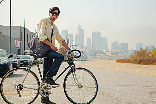 男青年,自行车,洛杉矶,加利福尼亚,美国