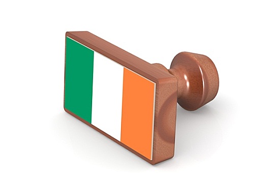 木质,图章,爱尔兰,旗帜