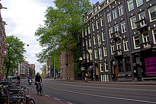 荷兰首都阿姆斯特丹的街道建筑
