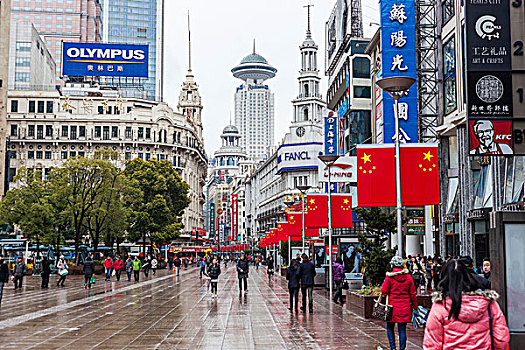 中国,上海,南京路,一个,购物,街道