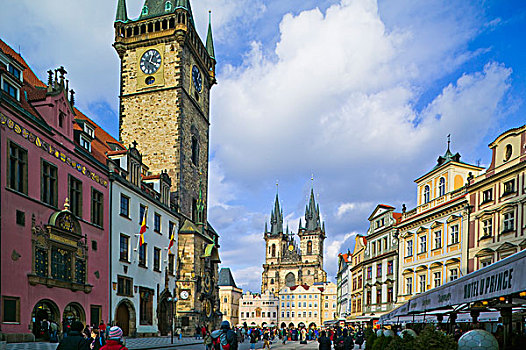 捷克共和国,布拉格,老城广场,提恩教堂