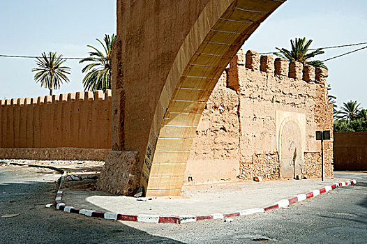 城镇,墙壁,大门,摩洛哥,北非,非洲