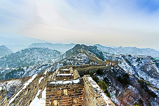 雪中金山岭长城