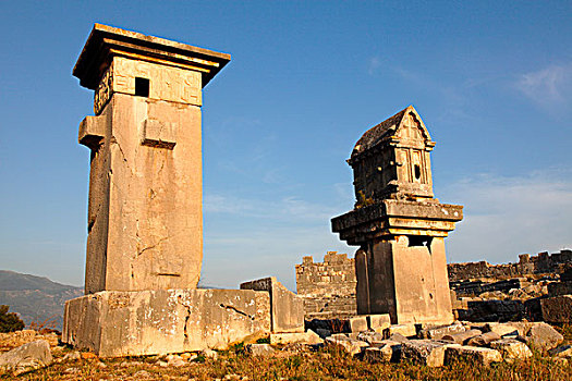 土耳其,省,安塔利亚,世界遗产,柱子,石棺