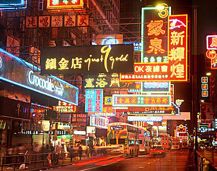 霓虹灯,九龙,香港,中国