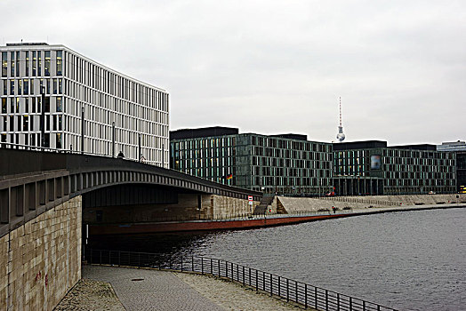 桥,水岸,政府,地区,柏林