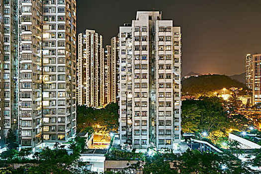 城市,夜晚,香港