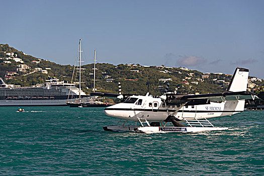 美属维京群岛,圣托马斯,夏洛特阿马利亚,水上飞机,陆地,靠近,渡轮,航站楼