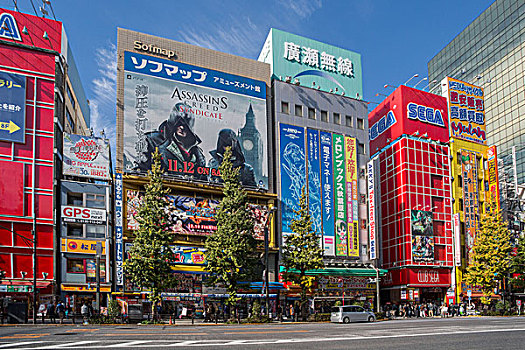 日本,东京,城市,秋叶原,地区,道路