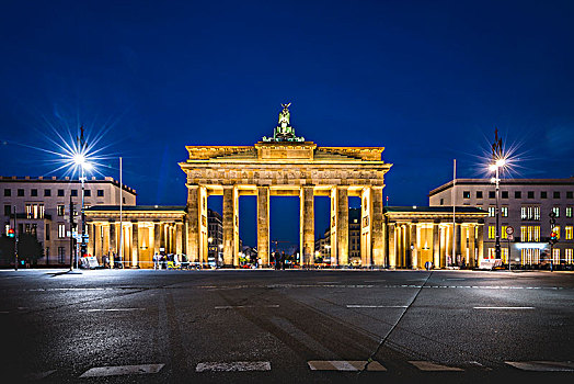 勃兰登堡门,夜晚,光亮,柏林,德国,欧洲
