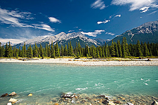河,国家公园,不列颠哥伦比亚省,加拿大,山峦