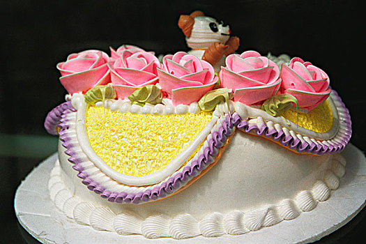 生日蛋糕,装饰,粉色,玫瑰