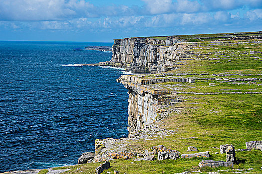 悬崖,阿伦群岛,爱尔兰,欧洲