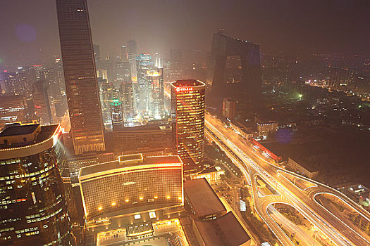 北京cbd商圈夜景