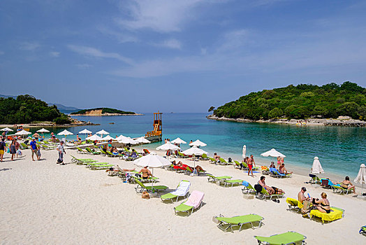 海滩,国家公园,靠近,爱奥尼亚海,阿尔巴尼亚,欧洲