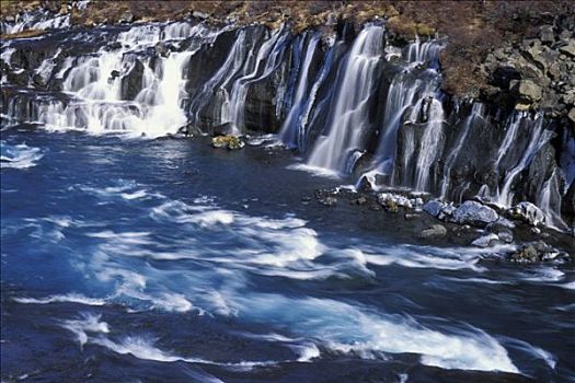 冰岛,瀑布,河