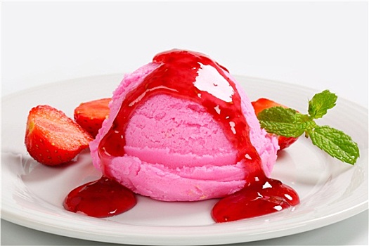 舀具,粉色,冰淇淋,草莓酱