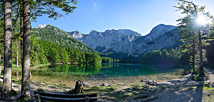 特劳恩湖,湖,山,萨尔茨卡莫古特,上奥地利州,奥地利