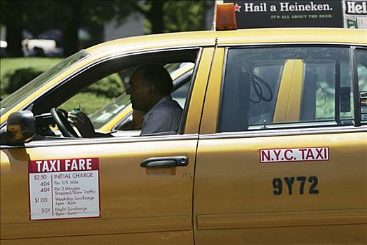 美国,纽约,出租车,黄色出租车