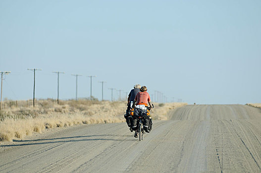 骑车,尘土,区域,纳米比亚,非洲