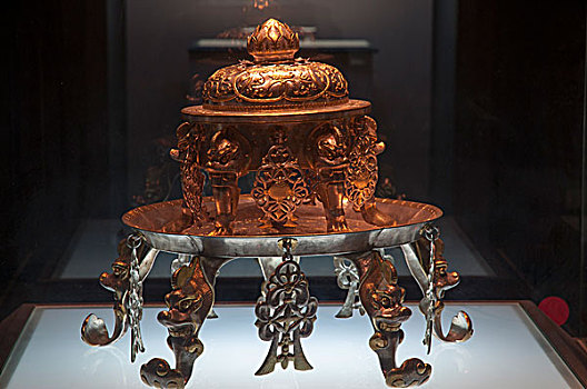 西安法门寺藏品鎏金银香炉