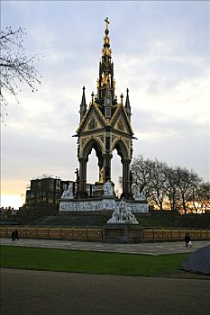 阿尔伯特亲王纪念碑,肯辛顿花园,伦敦,英格兰,英国,欧洲