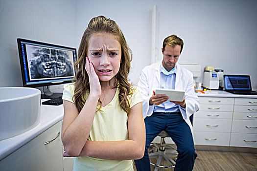 不开心,孩子,病人,牙痛,牙科诊所