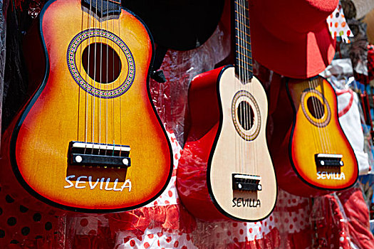 塞维利亚,纪念品,西班牙,吉他,广场,安达卢西亚