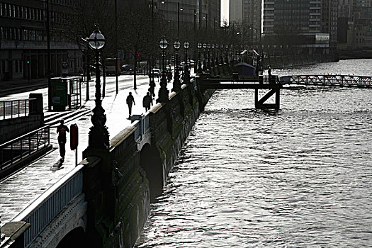 泰晤士河,小路,旁侧,伦敦,英国