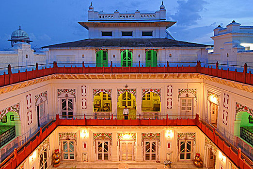 文化遗产,酒店,宫殿,巴拉特普尔,拉贾斯坦邦,北印度,印度,亚洲