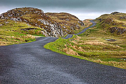 道路,悬崖,多纳格,爱尔兰