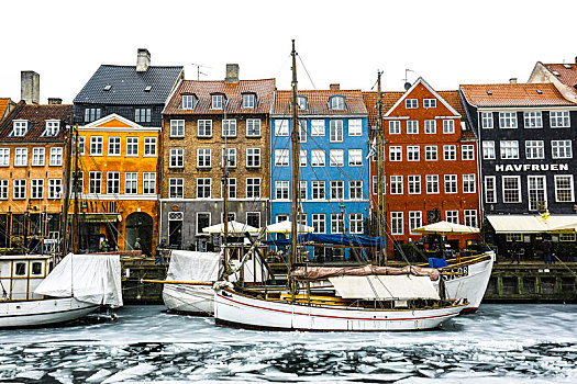 冬季的哥本哈根建筑立面