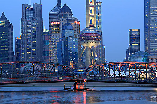 黄浦江两岸城市夜景