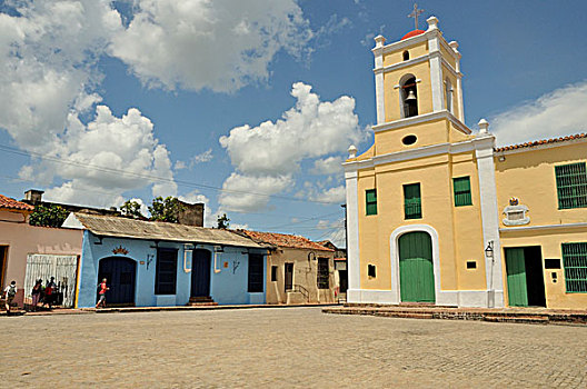 教堂,广场,古巴,加勒比
