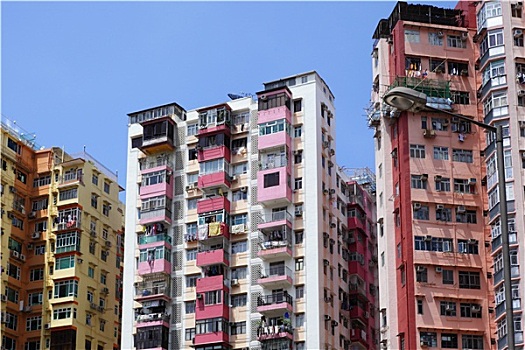 老,公寓,建筑,香港
