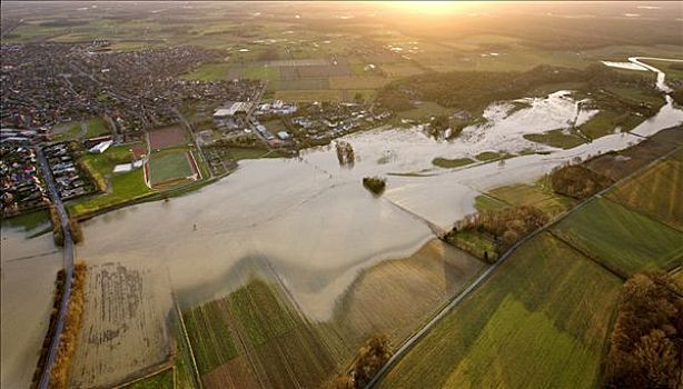 洪水,潮水,明斯特地区,鲁尔区,北莱茵威斯特伐利亚,德国,欧洲