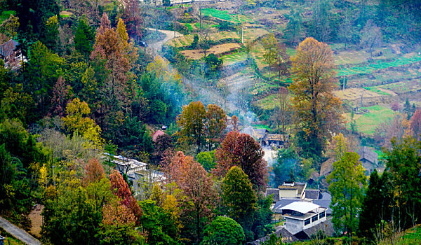 重庆酉阳,初冬乡村清晨美景