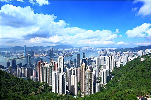 香港,天际线,城市,摩天大楼