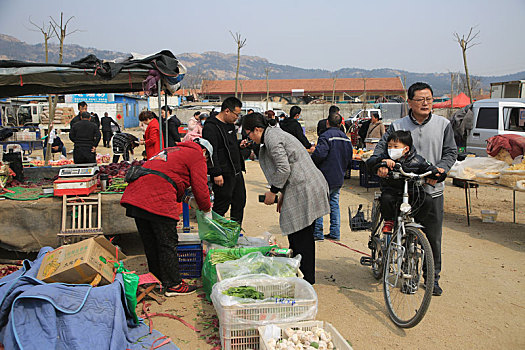 市民趁着周末赶农村大集,熙熙攘攘尽显烟火气息