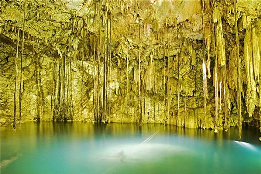 淡水,洞穴,印象,墨西哥,尤卡坦半岛