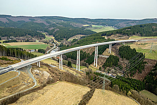 桥,北莱茵威斯特伐利亚,施工,局部,扩大,高速公路,结束,完成,连接,区域,联邦,道路,藻厄兰,北方