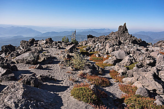 华盛顿,圣海伦斯山,监控,山脊,小路