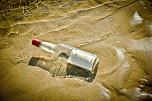 瓶子,沙滩