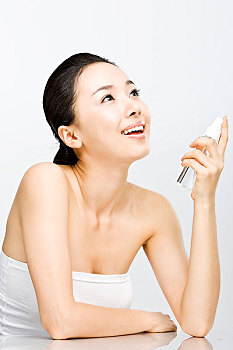 女青年,薄霧,臉