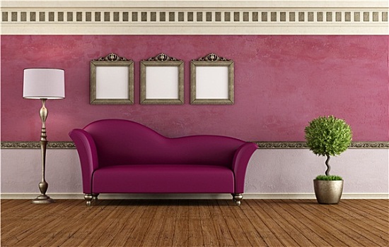 紫色,旧式,房间