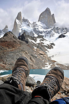 脚,正面,蒙特卡罗,冰川,国家,公园,阿根廷