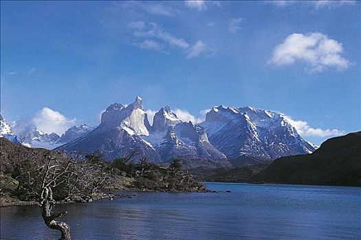 湖,国家公园,山峦,巴塔哥尼亚,智利,南美