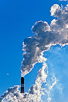 烟囱,排放,纸浆厂,加拿大