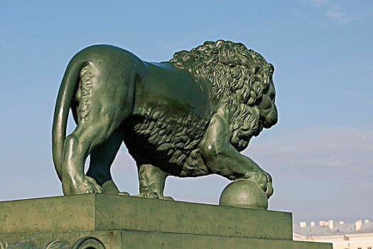 雕塑,狮子,彼得斯堡,俄罗斯