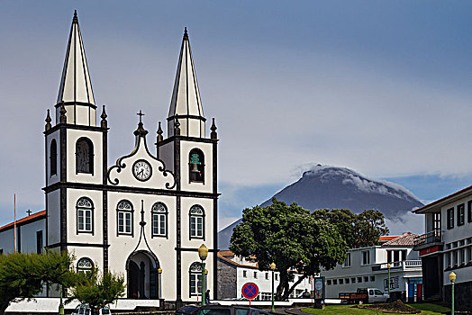 葡萄牙,亚速尔群岛,皮库岛,教堂,火山